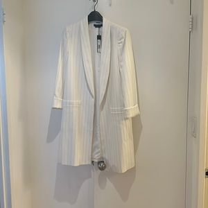 White pin striped Alice & Olivia oversized Blazer